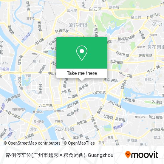 路侧停车位(广州市越秀区粮食局西) map