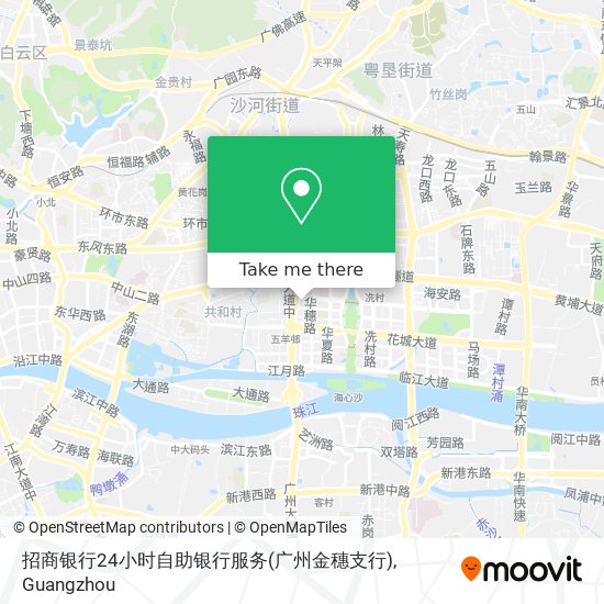 招商银行24小时自助银行服务(广州金穗支行) map