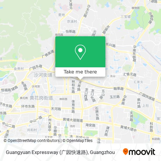 Guangyuan Expressway (广园快速路) map