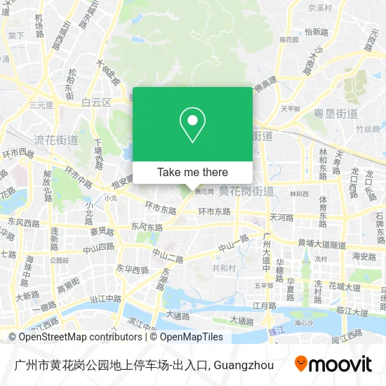 广州市黄花岗公园地上停车场-出入口 map