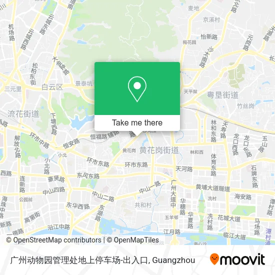 广州动物园管理处地上停车场-出入口 map