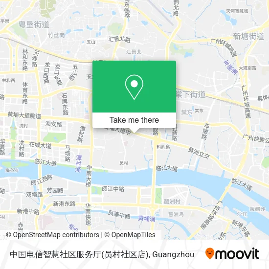 中国电信智慧社区服务厅(员村社区店) map