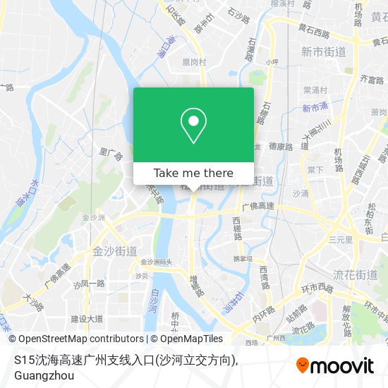 S15沈海高速广州支线入口(沙河立交方向) map