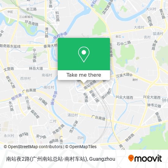 南站夜2路(广州南站总站-南村车站) map