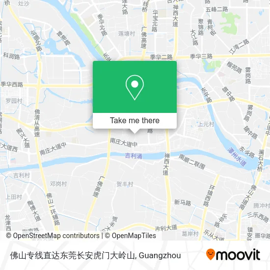 佛山专线直达东莞长安虎门大岭山 map