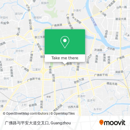广佛路与平安大道交叉口 map