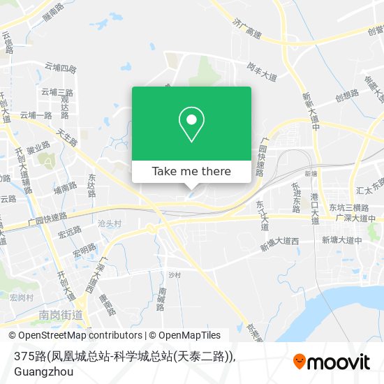 375路(凤凰城总站-科学城总站(天泰二路)) map