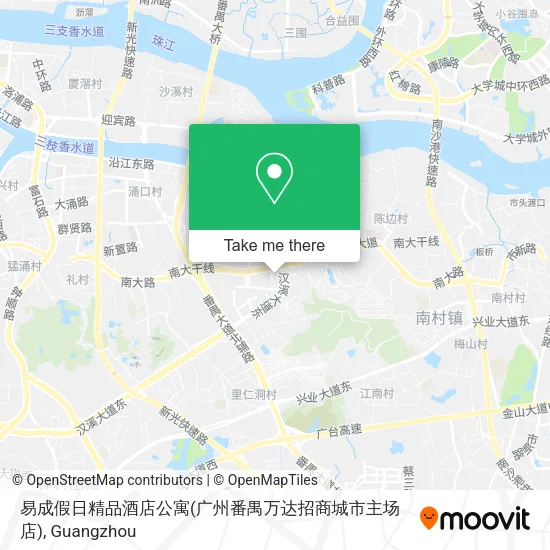 易成假日精品酒店公寓(广州番禺万达招商城市主场店) map