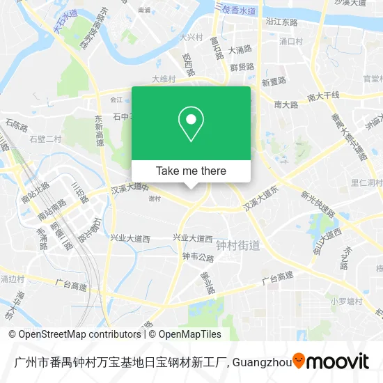 广州市番禺钟村万宝基地日宝钢材新工厂 map