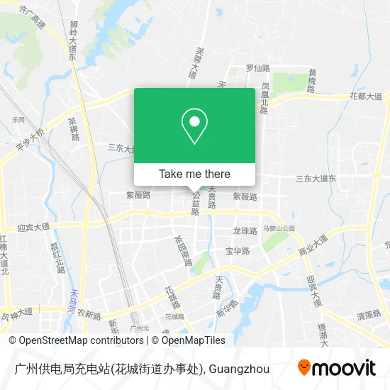 广州供电局充电站(花城街道办事处) map