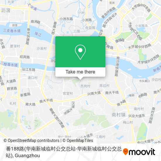 番188路(华南新城临时公交总站-华南新城临时公交总站) map