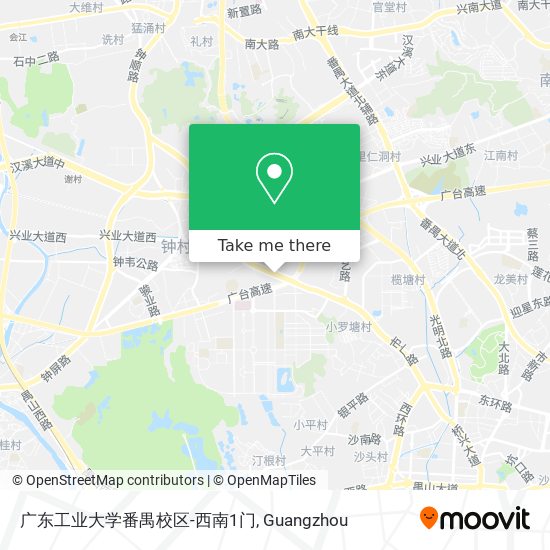 广东工业大学番禺校区-西南1门 map