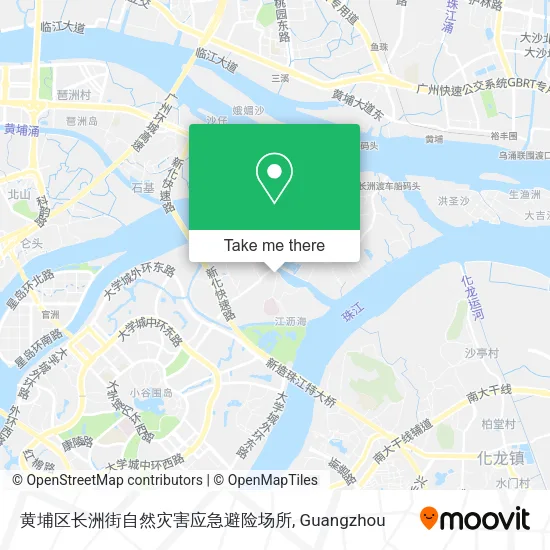 黄埔区长洲街自然灾害应急避险场所 map