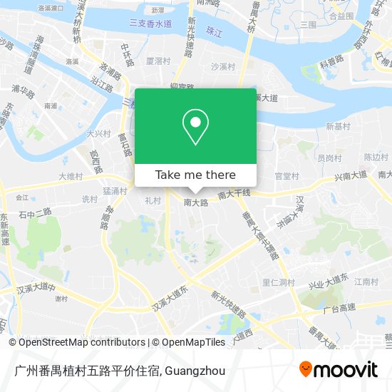 广州番禺植村五路平价住宿 map