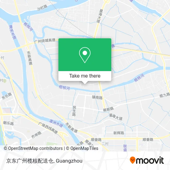京东广州榄核配送仓 map