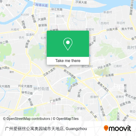 广州爱丽丝公寓奥园城市天地店 map