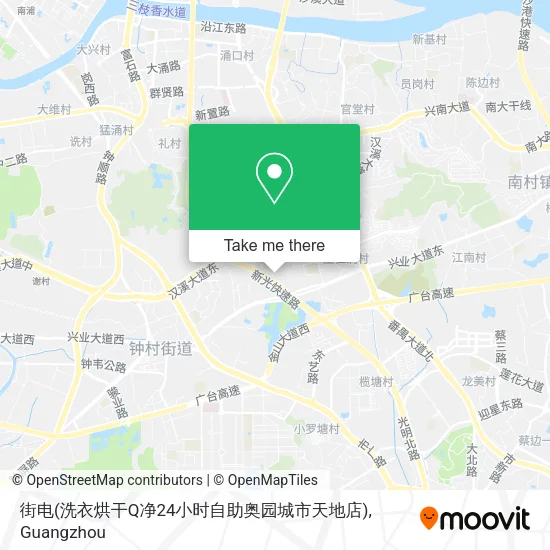 街电(洗衣烘干Q净24小时自助奥园城市天地店) map