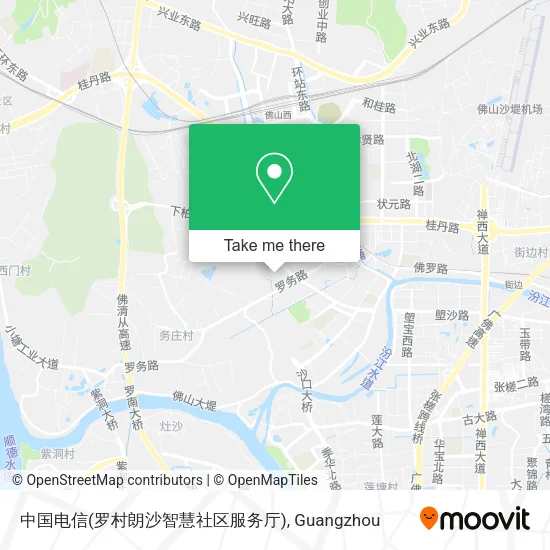 中国电信(罗村朗沙智慧社区服务厅) map
