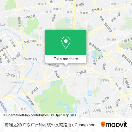海澜之家(广东广州钟村镇钟灵南路店) map