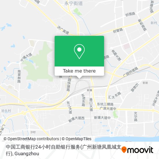 中国工商银行24小时自助银行服务(广州新塘凤凰城支行) map
