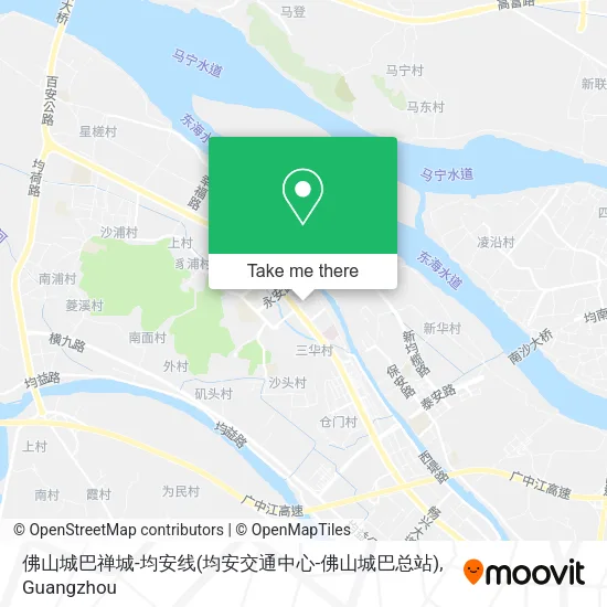 佛山城巴禅城-均安线(均安交通中心-佛山城巴总站) map