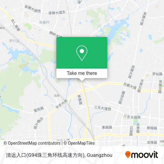 清远入口(G94珠三角环线高速方向) map