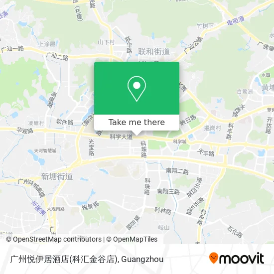 广州悦伊居酒店(科汇金谷店) map