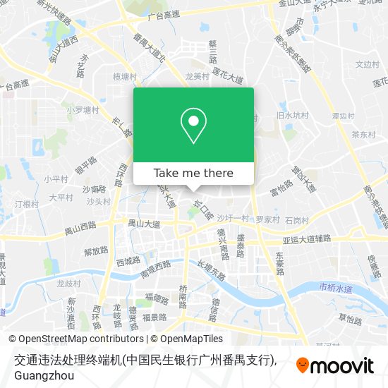交通违法处理终端机(中国民生银行广州番禺支行) map