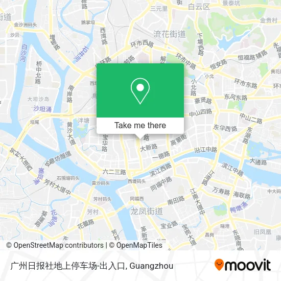 广州日报社地上停车场-出入口 map