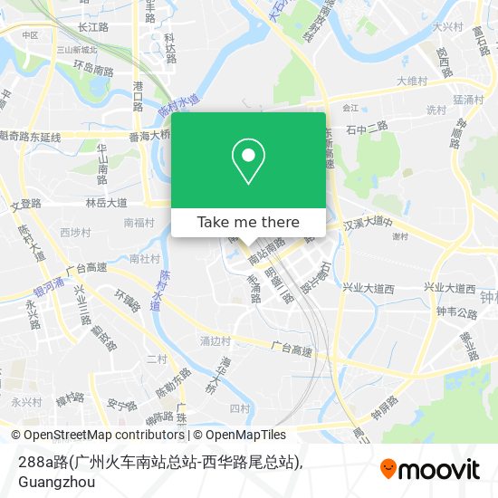 288a路(广州火车南站总站-西华路尾总站) map