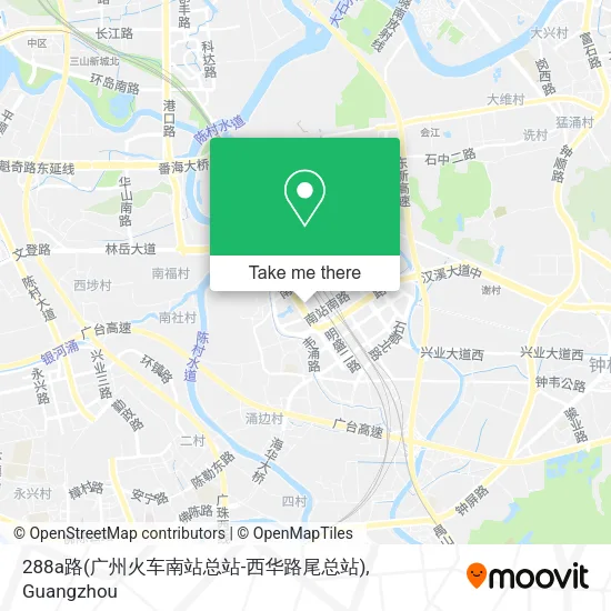 288a路(广州火车南站总站-西华路尾总站) map