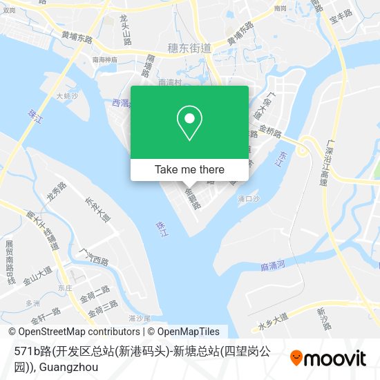 571b路(开发区总站(新港码头)-新塘总站(四望岗公园)) map
