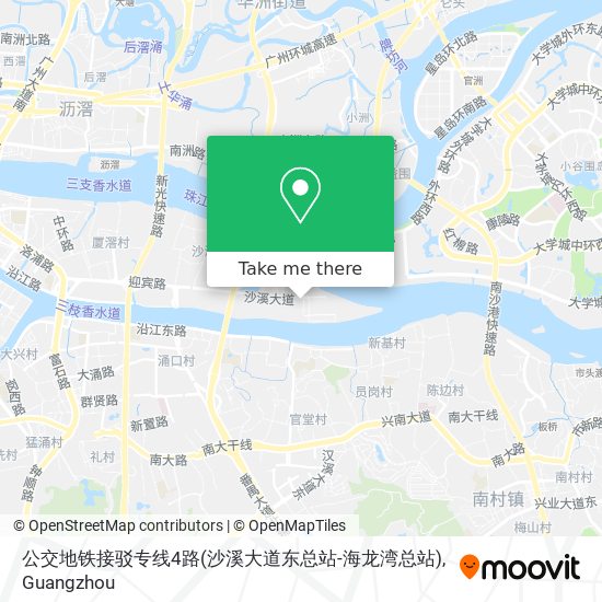 公交地铁接驳专线4路(沙溪大道东总站-海龙湾总站) map