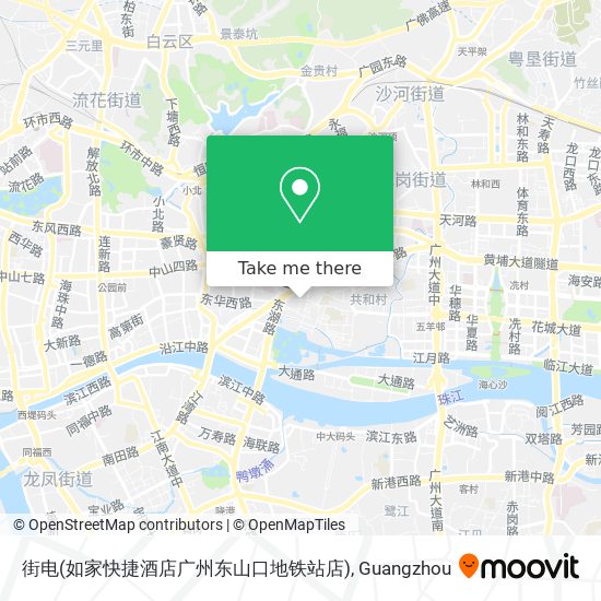 街电(如家快捷酒店广州东山口地铁站店) map
