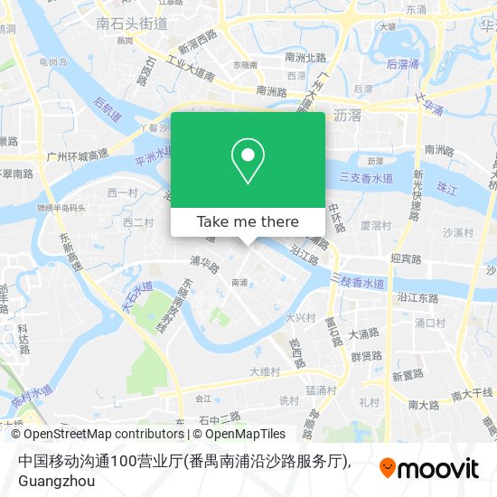 中国移动沟通100营业厅(番禺南浦沿沙路服务厅) map
