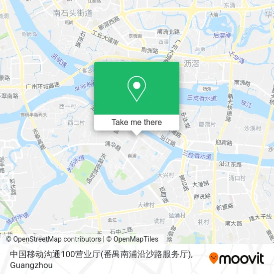 中国移动沟通100营业厅(番禺南浦沿沙路服务厅) map
