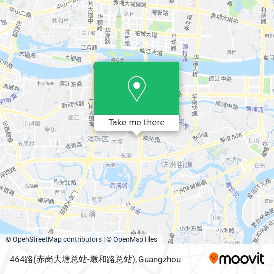 464路(赤岗大塘总站-墩和路总站) map