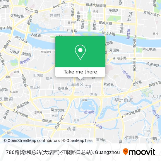 786路(墩和总站(大塘西)-江晓路口总站) map