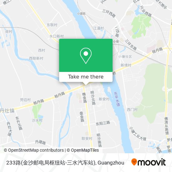 233路(金沙邮电局枢纽站-三水汽车站) map