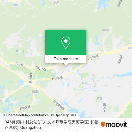346路(穗丰村总站(广东技术师范学院天河学院)-长福路总站) map