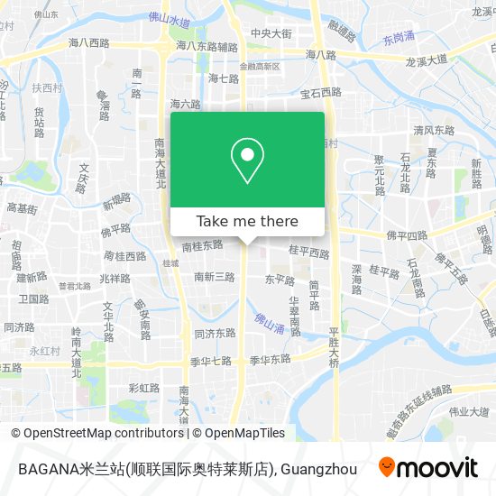 BAGANA米兰站(顺联国际奥特莱斯店) map