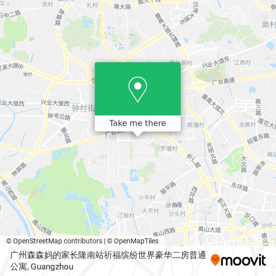 广州森森妈的家长隆南站祈福缤纷世界豪华二房普通公寓 map
