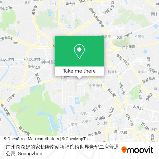 广州森森妈的家长隆南站祈福缤纷世界豪华二房普通公寓 map