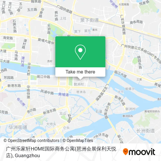 广州乐家轩HOME国际商务公寓(琶洲会展保利天悦店) map