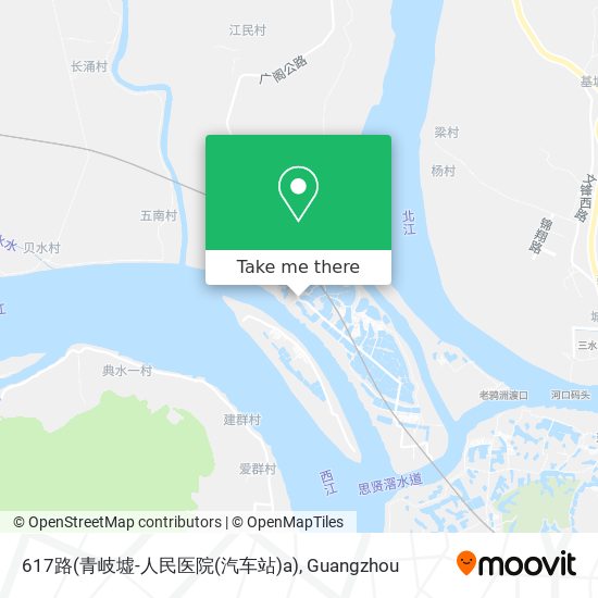 617路(青岐墟-人民医院(汽车站)a) map