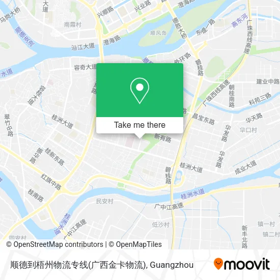 顺德到梧州物流专线(广西金卡物流) map