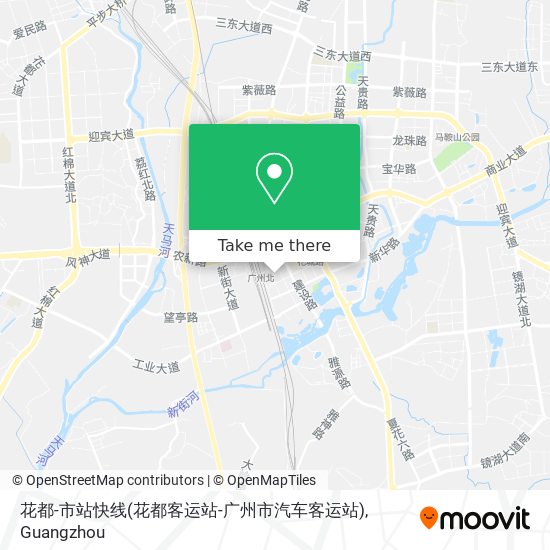 花都-市站快线(花都客运站-广州市汽车客运站) map