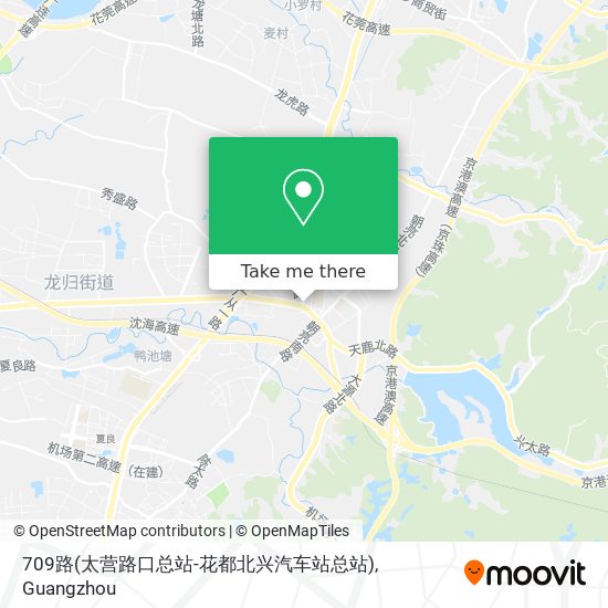 709路(太营路口总站-花都北兴汽车站总站) map