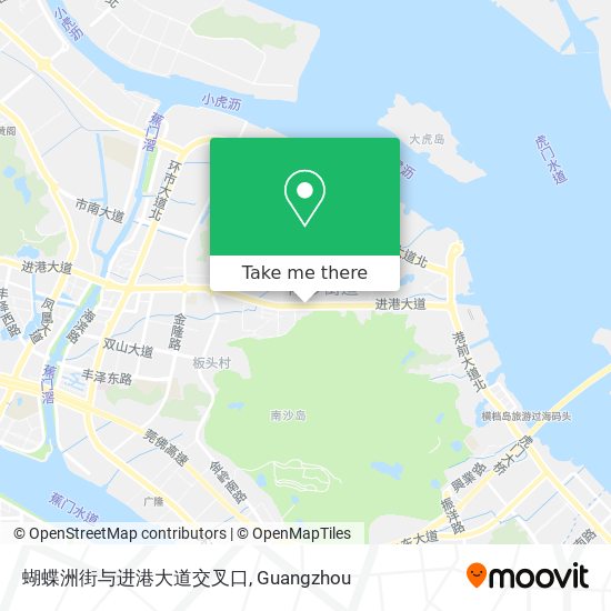 蝴蝶洲街与进港大道交叉口 map