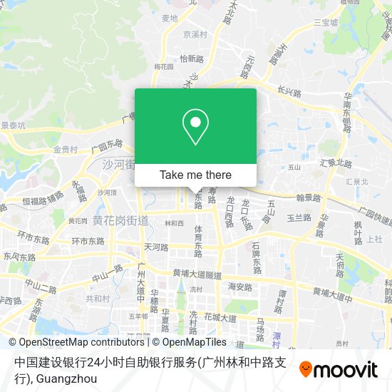 中国建设银行24小时自助银行服务(广州林和中路支行) map